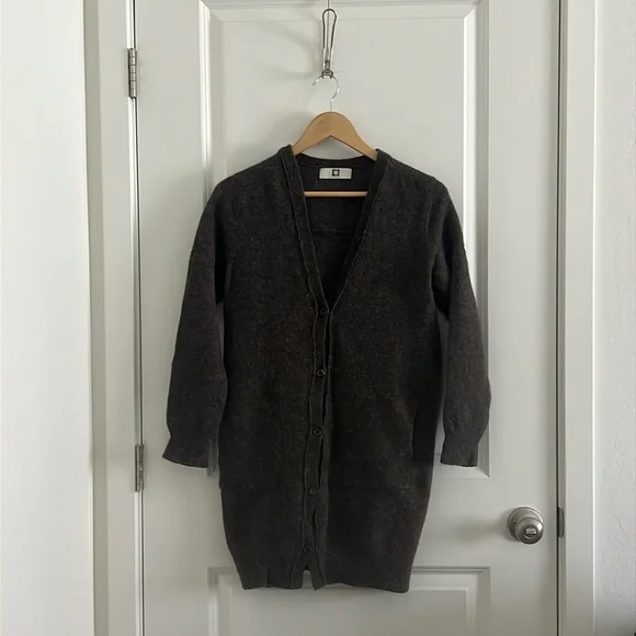 Anne Klein Cardigan Sweater - Brown (S) - Picture 1 of 5